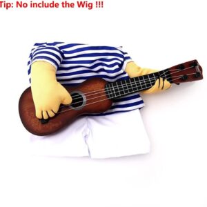 S-Lifeeling Dog Costumes Pet Guitar Costume Guitarist Player Party Funny Ourfits for Halloween Christmas Cosplay Cat Clothes (XL)
