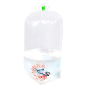 alfa fishery bag pack of 100 flat bottom leak proof clear plastic fish bags for marine and tropical fish transport 2 mil. (3" x 2" x 12")