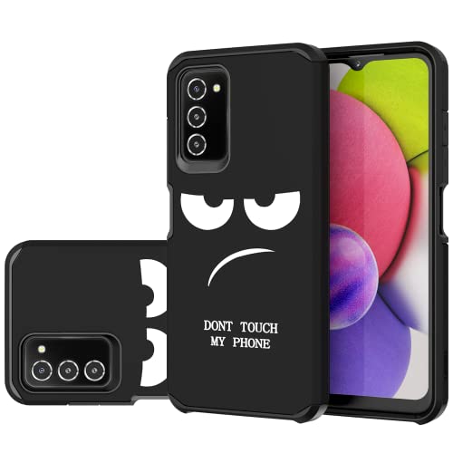 LEEGU for Samsung Galaxy A03s Case, Cute [Don't Touch My Phone] Shockproof Dual Layer Slim Protective Silicone Plastic Cover for Boys Men Kids Phone Case Samsung A03S (US Version) SM-A037U