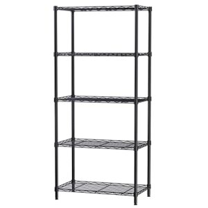 singaye 5 tier storage rack wire shelving unit thicken heavy duty storage shelves for pantry closet kitchen laundry 880lbs capacity 13.38"x 23.22"x 59.05"(dxwxh) black