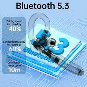 Bluetooth Headset Wireless Bluetooth Earpiece 5.3 Clear Call with 2 ENC Microphone, 80Hrs Ultra Long Playtime Hands-Free Earbuds for Driving/Business/Office, Compatible for IOS/Android Cellphone 2023