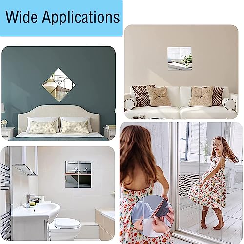 DARENYI 16"x12" Acrylic Mirror Sheet, Flexible Non Glass Body Mirror Tiles Large Self Adhesive Mirror Stickers for Bathroom Bedroom Home Wall Decor (1pc)