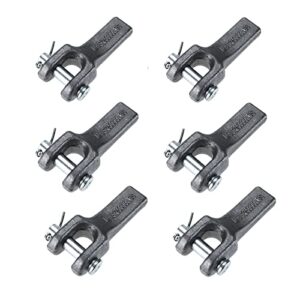 NORJIN 6 Pack 3/8 Weld-On Safety Chain Retainer, Forged Steel Chain Hooks for Truck Trailer Hitch, 25000LBS WLL 