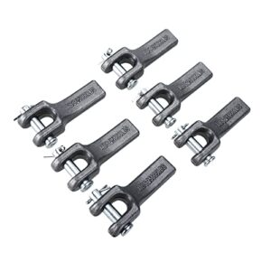 NORJIN 6 Pack 3/8 Weld-On Safety Chain Retainer, Forged Steel Chain Hooks for Truck Trailer Hitch, 25000LBS WLL 