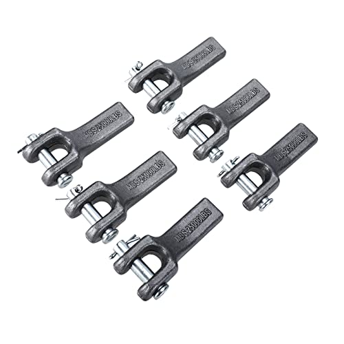 NORJIN 6 Pack 3/8 Weld-On Safety Chain Retainer, Forged Steel Chain Hooks for Truck Trailer Hitch, 25000LBS WLL 