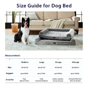 Figopage Orthopedic Dog Beds for Large Dogs - Extra Large Dog Beds for Large Dogs with Washable Removable Cover, Waterproof Comfy Dog Bed Couch with Sides for Medium/Large Dogs