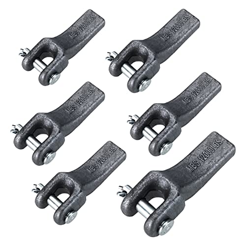 NORJIN 6 Pack 5/16 Weld-On Safety Chain Retainer, Forged Steel Chain Hooks 12000LBS WLL for Truck Trailer Hitch