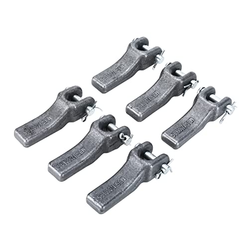 NORJIN 6 Pack 5/16 Weld-On Safety Chain Retainer, Forged Steel Chain Hooks 12000LBS WLL for Truck Trailer Hitch