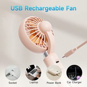 iDEART Portable Handheld Fan, Battery Operated Rechargeable Personal Fan, 3 Speed Personal Desk Table Fan with Base, for Outdoor Activities, Summer Gift for Men Women