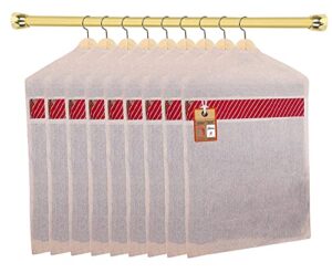atorakushon 100% cotton hanging saree covers clothes storage bag 26 x 18 inches bigs size cloth wardrobe organizer for storage garment set of 9 off white