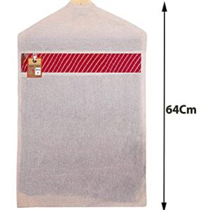 atorakushon 100% Cotton Hanging Saree Covers Clothes Storage Bag 26 x 18 Inches Bigs size Cloth Wardrobe Organizer for Storage Garment Set of 9 Off white