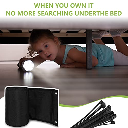 Under Bed Blocker for Pets with Black Zip Ties, Toy Blocker for Under Bed Blocker Under Bed Barrier for Dogs Cats Pets Puppy Toy Furniture Bed Bottom, Black, 220 x 6 Inch