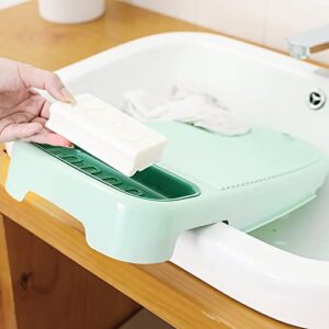 Emivery Portable Washboard for Laundry Mini Non Slip Underwear Sock Washing Board Plastic Clothes Washing Scrubbing Board for Home Bathroom Green