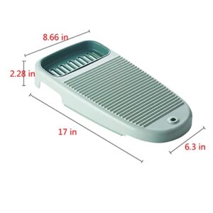 Emivery Portable Washboard for Laundry Mini Non Slip Underwear Sock Washing Board Plastic Clothes Washing Scrubbing Board for Home Bathroom Green