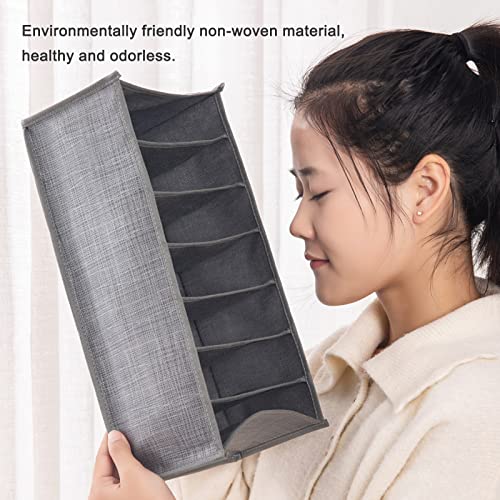 SLDHFE Wardrobe Clothes Organizer 7 Grid, Non-Woven Fabric Closet Drawers Storage Organizers for Jeans Pants Baby Bra Underwear Shirt Folded Sweater Clothing (M)