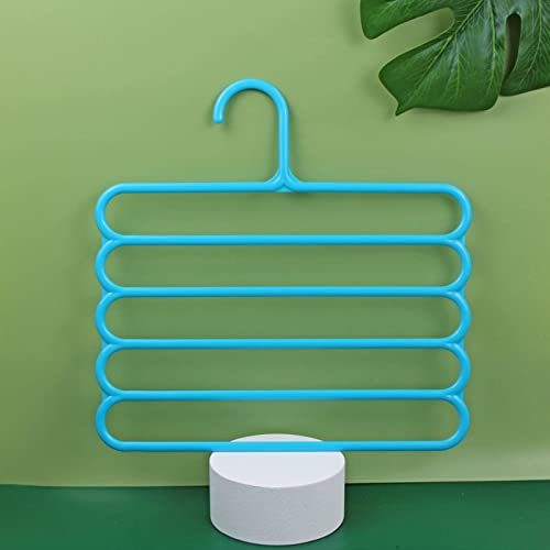 NA Colorful Five-Layer Trouser Rack Candy-Colored Scarf Hanger Dual-Purpose Multi-Layer Plastic Hanger Wardrobe Storage Hanger