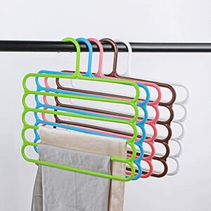 NA Colorful Five-Layer Trouser Rack Candy-Colored Scarf Hanger Dual-Purpose Multi-Layer Plastic Hanger Wardrobe Storage Hanger