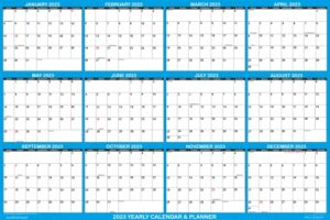 2023 erasable calendar, dry erase wall planner by swiftglimpse, 36" x 24", large, horizontal, reversible for large planning space