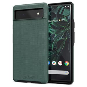 crave dual guard for google pixel 6a case, shockproof protection dual layer case - shaded spruce