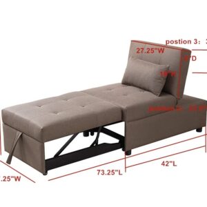 Kings Brand Furniture - Multi-Function Ottoman, Sofa Bed Sleeper, Convertible Chair, Dark Grey