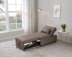 kings brand furniture - multi-function ottoman, sofa bed sleeper, convertible chair, dark grey