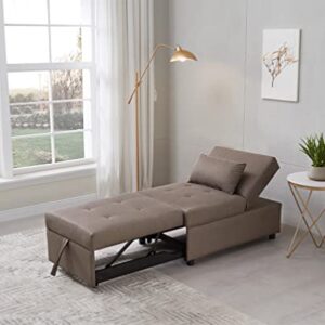 Kings Brand Furniture - Multi-Function Ottoman, Sofa Bed Sleeper, Convertible Chair, Dark Grey