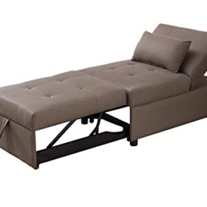 Kings Brand Furniture - Multi-Function Ottoman, Sofa Bed Sleeper, Convertible Chair, Dark Grey