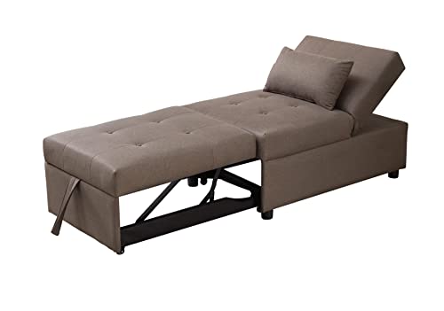 Kings Brand Furniture - Multi-Function Ottoman, Sofa Bed Sleeper, Convertible Chair, Dark Grey