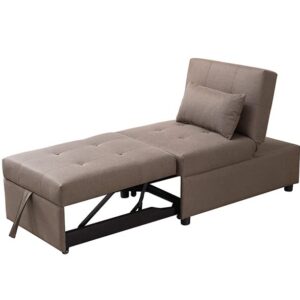 Kings Brand Furniture - Multi-Function Ottoman, Sofa Bed Sleeper, Convertible Chair, Dark Grey