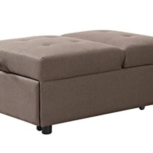 Kings Brand Furniture - Multi-Function Ottoman, Sofa Bed Sleeper, Convertible Chair, Dark Grey