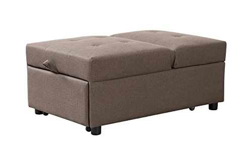 Kings Brand Furniture - Multi-Function Ottoman, Sofa Bed Sleeper, Convertible Chair, Dark Grey