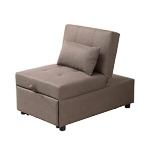 Kings Brand Furniture - Multi-Function Ottoman, Sofa Bed Sleeper, Convertible Chair, Dark Grey