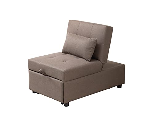 Kings Brand Furniture - Multi-Function Ottoman, Sofa Bed Sleeper, Convertible Chair, Dark Grey