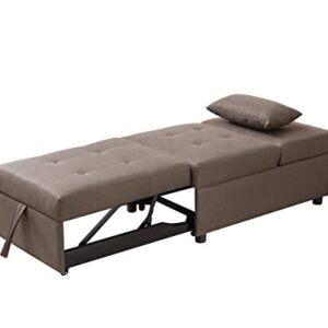 Kings Brand Furniture - Multi-Function Ottoman, Sofa Bed Sleeper, Convertible Chair, Dark Grey