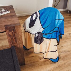 Sonic the Hedgehog Face Plush Throw Blanket | Fleece Blanket Cover, Cozy Sherpa Wrap For Sofa And Bed, Home Decor Room Essentials | SEGA Video Game Gifts And Collectibles | 45 x 60 Inches