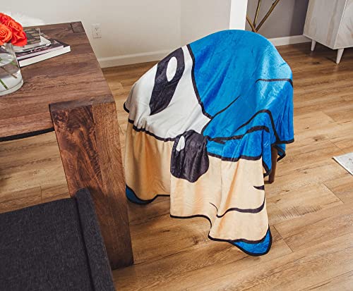 Sonic the Hedgehog Face Plush Throw Blanket | Fleece Blanket Cover, Cozy Sherpa Wrap For Sofa And Bed, Home Decor Room Essentials | SEGA Video Game Gifts And Collectibles | 45 x 60 Inches