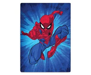 marvel spider-man classic printed area rug | indoor floor mat, accent rugs for living room and bedroom, home decor for kids playroom | comic book gifts and collectibles | 72 x 52 inches