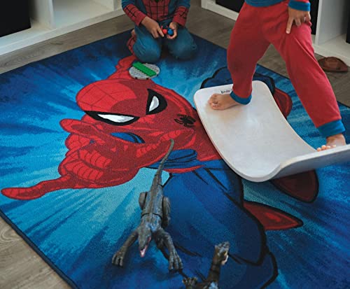 Marvel Spider-Man Classic Printed Area Rug | Indoor Floor Mat, Accent Rugs For Living Room and Bedroom, Home Decor For Kids Playroom | Comic Book Gifts And Collectibles | 72 x 52 Inches