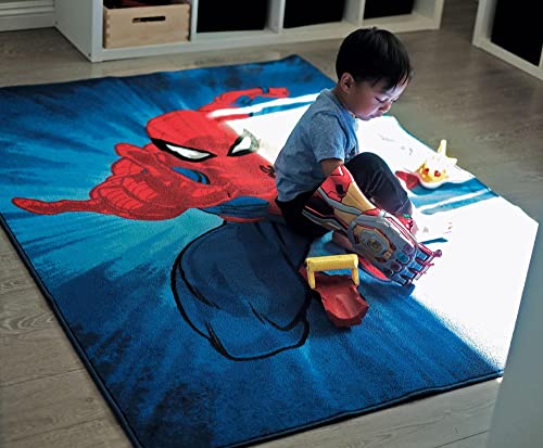 Marvel Spider-Man Classic Printed Area Rug | Indoor Floor Mat, Accent Rugs For Living Room and Bedroom, Home Decor For Kids Playroom | Comic Book Gifts And Collectibles | 72 x 52 Inches