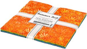 lunn studios artisan batiks summer zest ten square 42 10-inch squares robert kaufman ten-1070-42