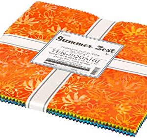 Lunn Studios Artisan Batiks Summer Zest Ten Square 42 10-inch Squares Robert Kaufman TEN-1070-42