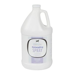 groomer essentials detangling spray - 1 gallon - soothing lavender fragrance coat types - can be used on dogs and cats 12 weeks and older