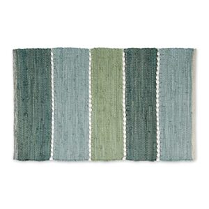 dii chindi rug collection, reversible, recycled yarn, hand-dyed, 2x3 ft, jadeite