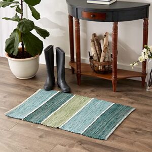 DII Chindi Rug Collection, Reversible, Recycled Yarn, Hand-Dyed, 2x3 Ft, Jadeite