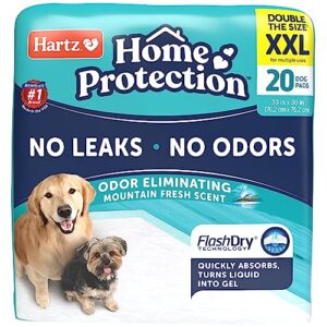 hartz home protection mountain fresh scent odor eliminating dog pads, xxl, 20 ct