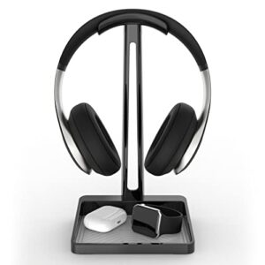 totalmount headphone stand – premium headphone storage and protection (tall headset stand with gray silicone tray liner)