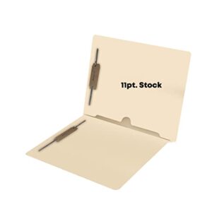 Doctor Stuff Manila Pocket File Folders - Letter Size End Tab Folder with Full Pocket on Inside Back Open Towards Spine, 2" Bonded Fasteners on Inside Front and Back, 11 pt Manila Stock, Box of 50