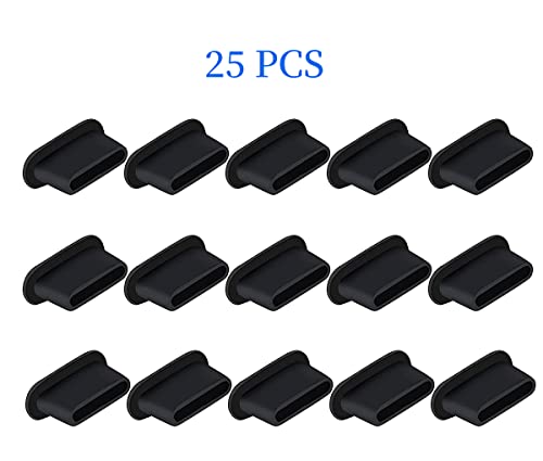 25PC USB C Dust Plug, Silicone Anti Dust Plug for USB Type-C, USB C Dust Cover for iPhone 15 Pro Max Plus, Samsung Galaxy S23 S22 S21 Ultra Plus, Z Fold, Google Pixel 7 8 Pro, OnePlus & Type C Device