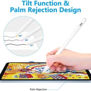 Stylus Pen for iPad 10th/9th,Apple Pen with Palm Rejection,Stylus Pencil for (2018-2023) iPad Pro 11/12.9, iPad 8th/7th/6th Gen, iPad Air 5th/4th/3rd Gen, iPad Mini 6th/5th Gen-for Painting Sketching