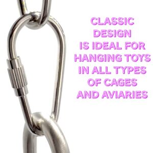 Mandarin Bird Toys by M&M 7010 Pk10 Nickel Plated 1 3/8 Inch Pear Toy Quick Link- Pear Shaped Pet Safe Bird Toy Hanging Links, Classic Design, Long Lasting, Shiny Finish, Hang All Types of Small Toys